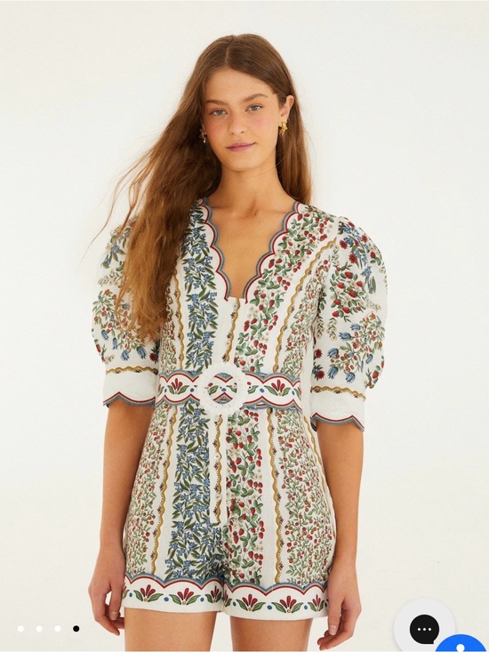FARM Rio Pants - Farm Rio Off-White Fruit Beauty Mini Cut Out Romper